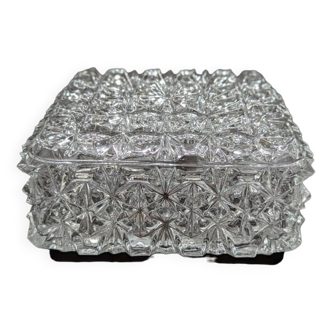 Ancien plafonnier/applique verre carré pointe de diamant vintage ø 19 cm 1960 erco