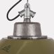 Industrial enamel lamp with glass and cast iron, Poland, 1960s
