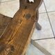 Brutalist tripod chair n1, carved solid wood, antique.