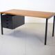 Bureau hollandais en teck et acier noir des années 1960