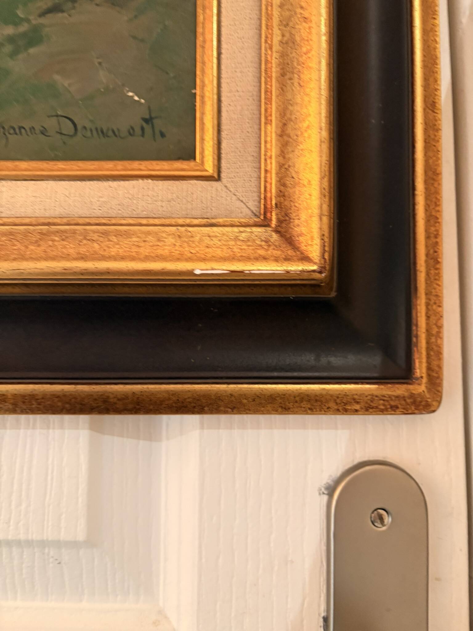 Oil Painting Canvas DEMAREST House Path Forest Landscape River