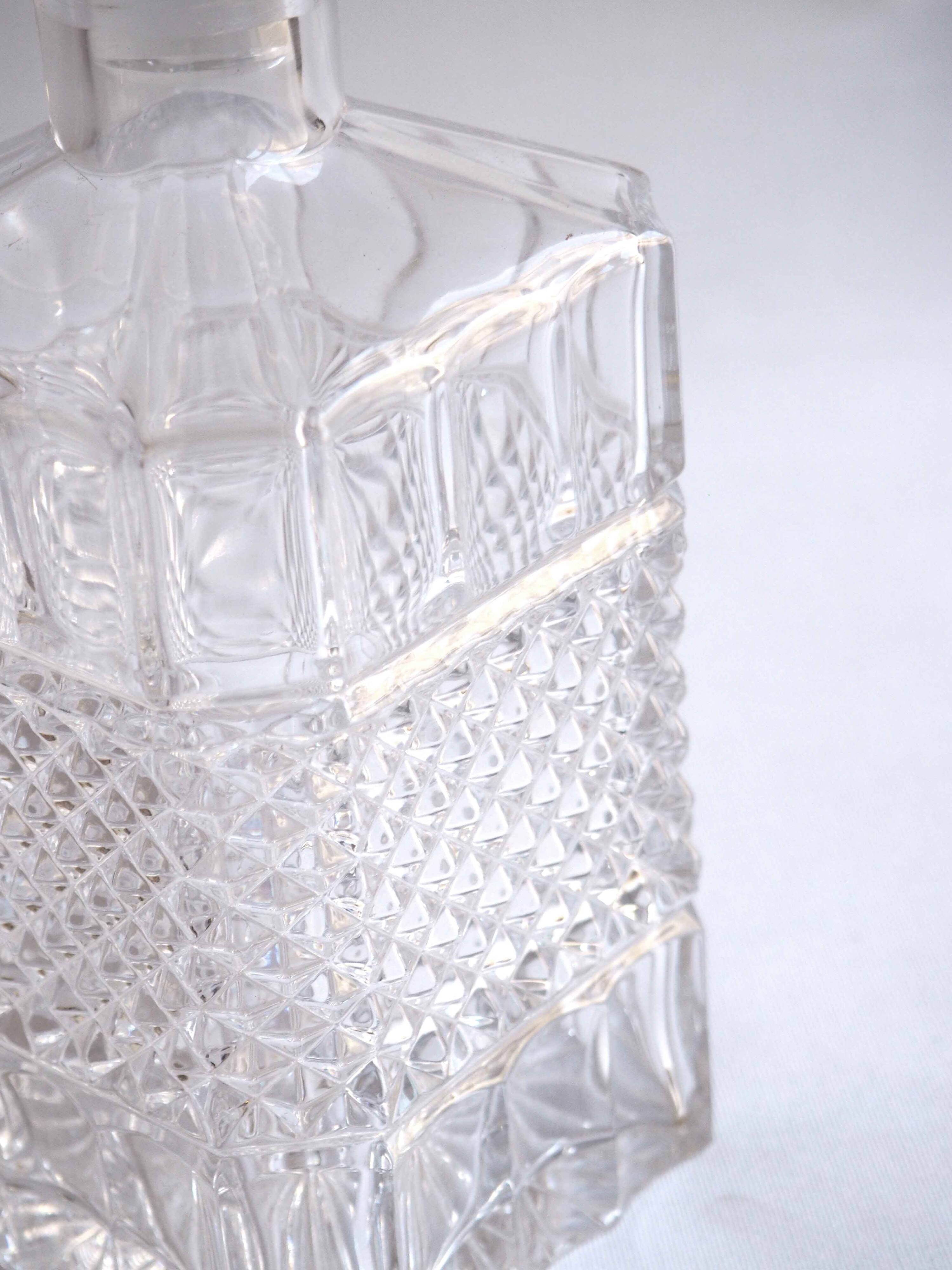 Fluted crystal whiskey decanter