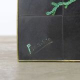 Mid-century coffee table with ceramic tiles by Denisco