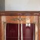 Marquetry display cabinet, curved Louis XV style, signed Marquant
