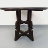 Table basse ronde modulable Guillerme et Chambron en chêne massif céramique