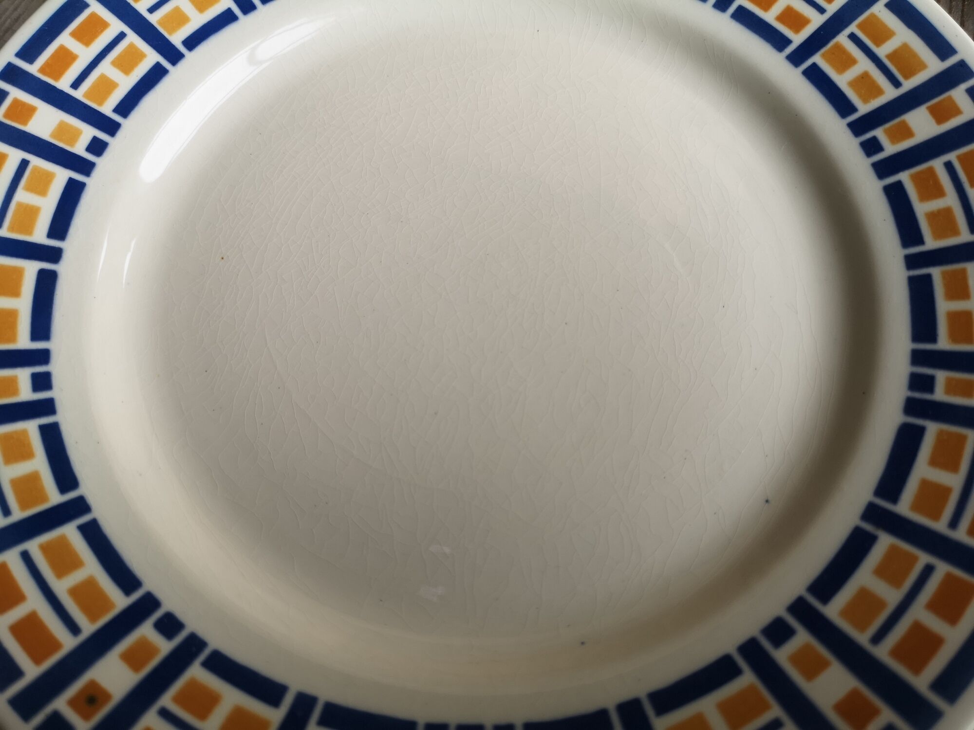 Set of 5 small old plates signed Badonviller