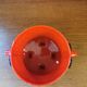 Vintage red ceramic cache pot from the 1970s.