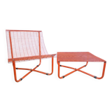 table and armchair: SKALBODA model in metal wire created by Niels