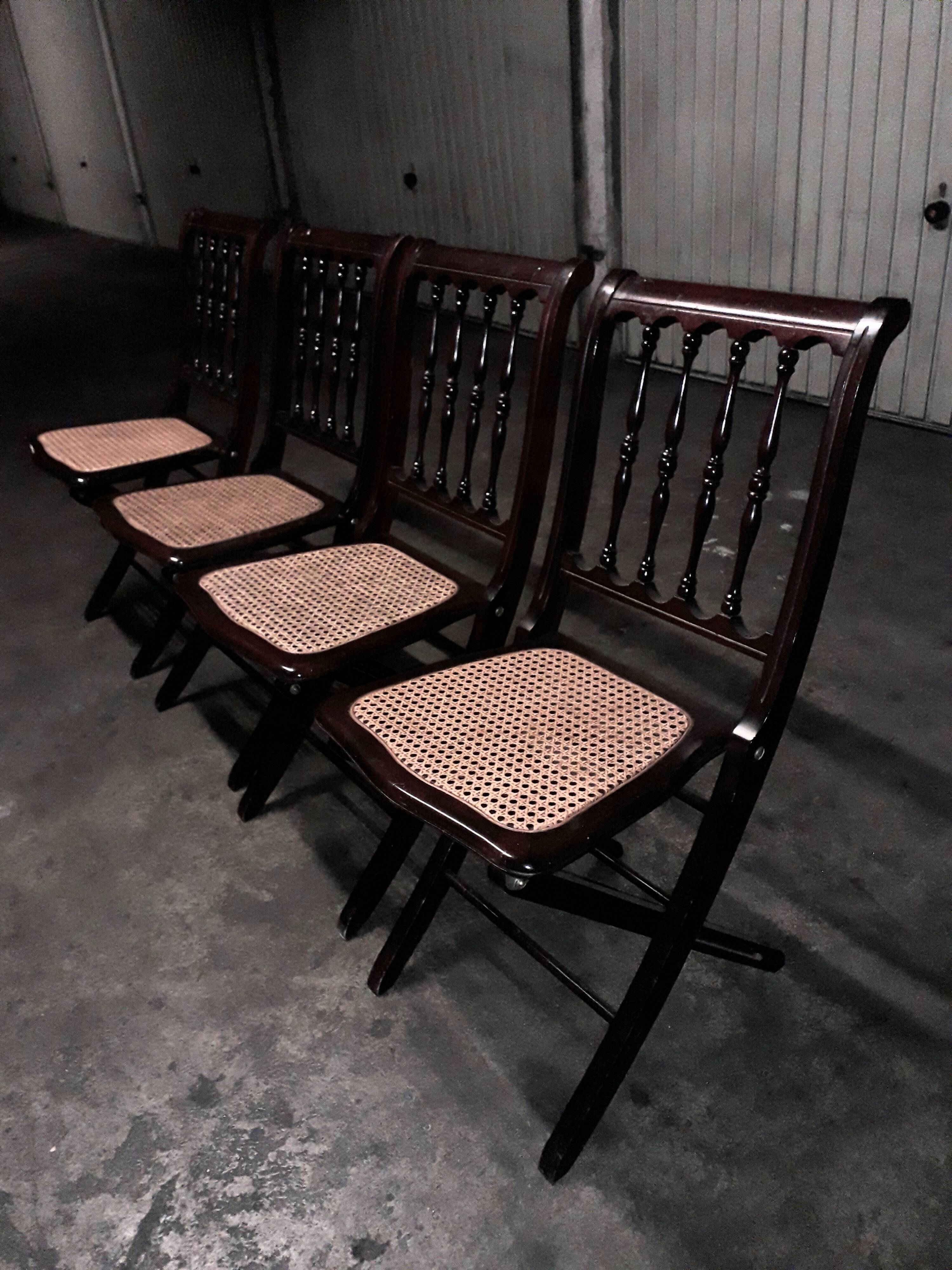 4 cane folding chairs