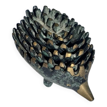 Set of 6 stackable bronze hedgehogs by Walter Bosse for Silex.