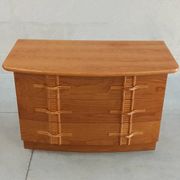 Vintage chest of drawers with bamboo and rattan details
