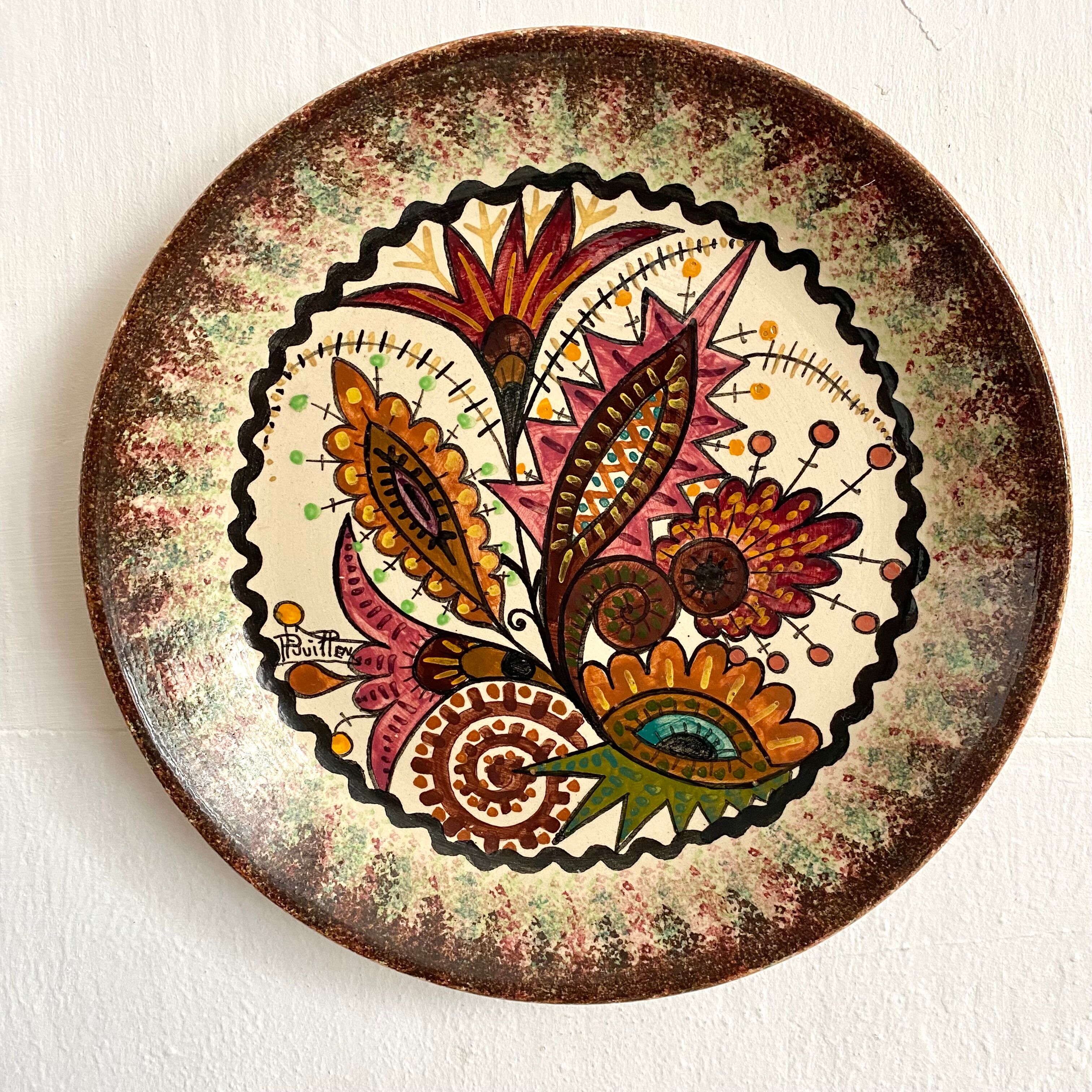 Paul Fouillen plate in Quimper earthenware