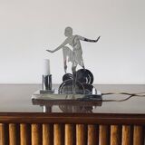 Art Déco Charleston Dancer cubist Table Lamp, LW Paris France, circa 1930