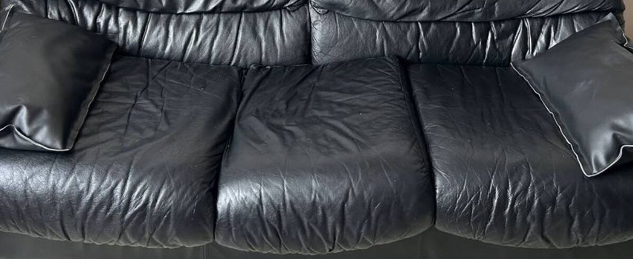 Canapé vintage en cuir noir