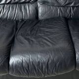 Canapé vintage en cuir noir