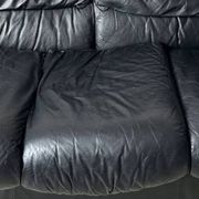 Canapé vintage en cuir noir
