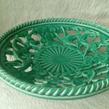Fruit cup in torsadee faience and openwork duck flight years 1950
