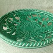 Twisted and pierced ceramic fruit bowl with a duck motif from the 1950s.
