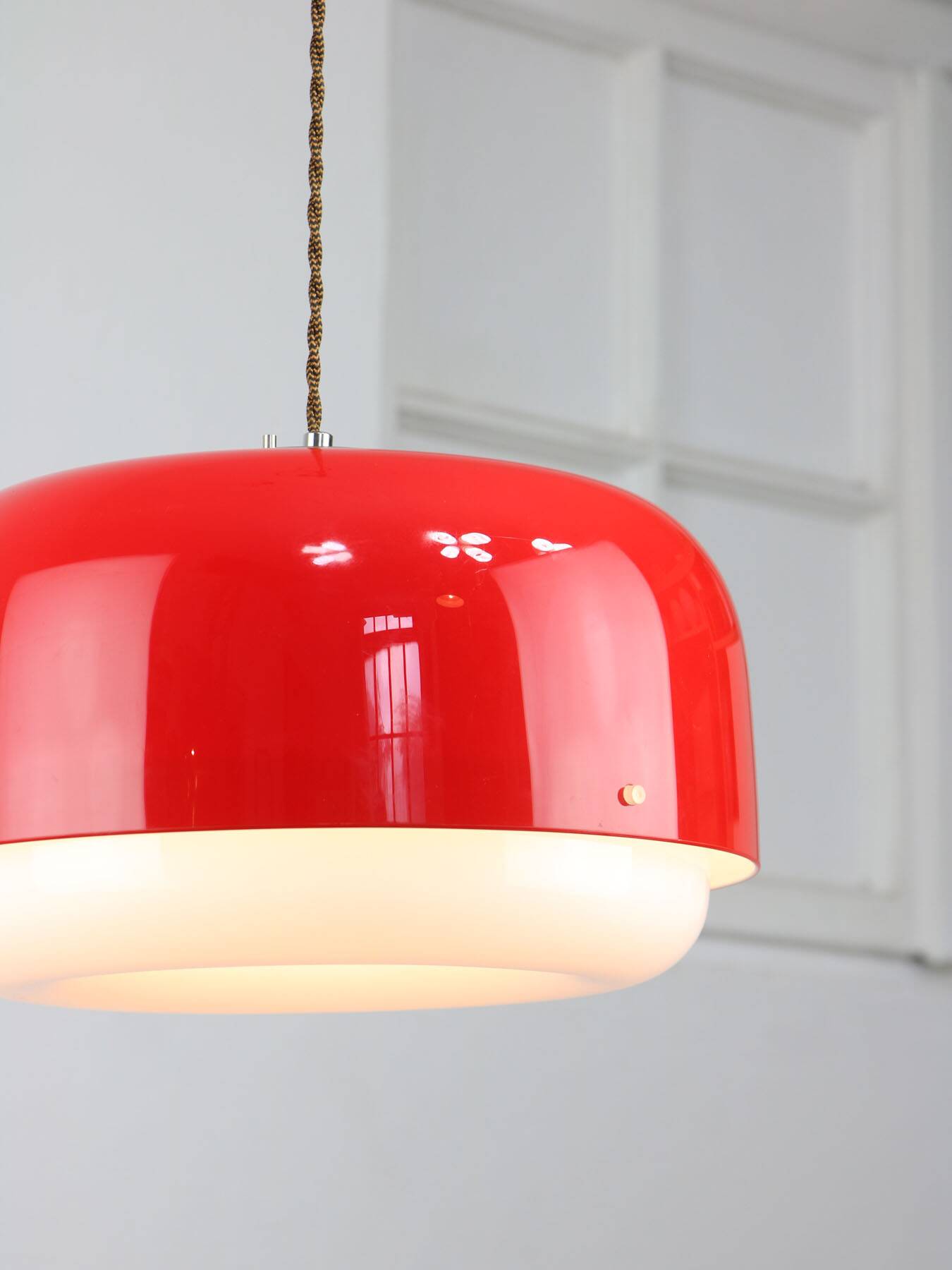 Space-age Red Medusa Pendant Lamp by Luigi Massoni for Guzzini, 1970s