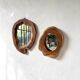 Set of 2 organic brutalist mirrors wood 1950s