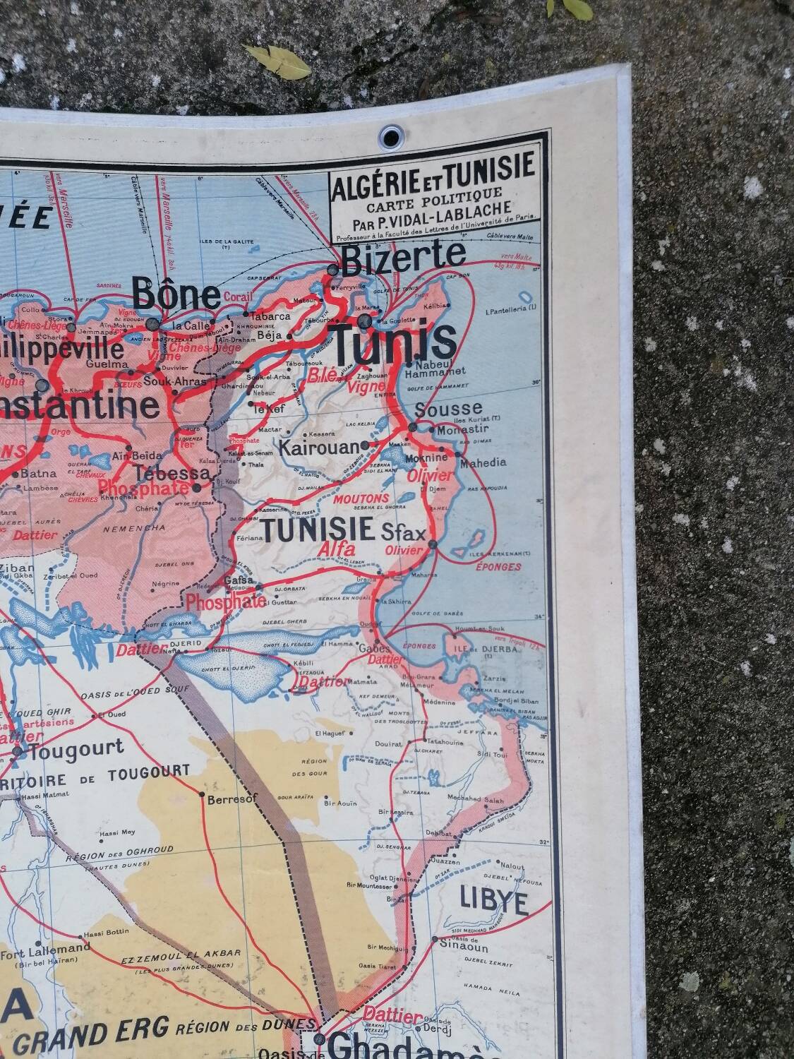 Old Vidal Lablache map N°11 Algeria Tunisia Sahara