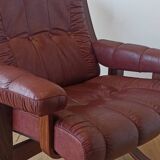 Scandinavian Mid-Century Modern Leather Easy Chair by Ekornes 1970s.