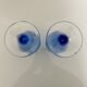 Paire de vases en verre bleu glacier