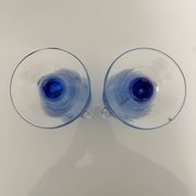 Pair of glacier blue glass vases