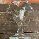 Set of 6 Ice Cream Bowls FIDENZA VETRARIA Moulded Glass Petal Shape It