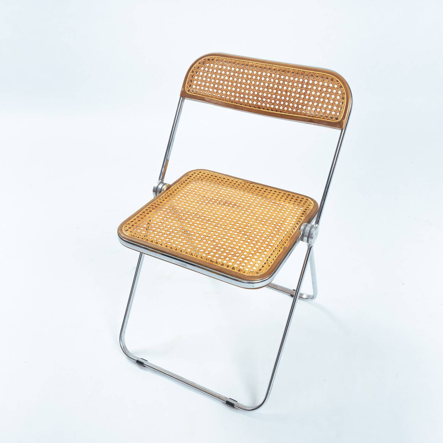 Castelli Plia wicker folding chairs Giancarlo Piretti, set of 8