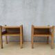 Paire de chevets bois et rotin