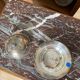 Old stamped silver metal butter dish