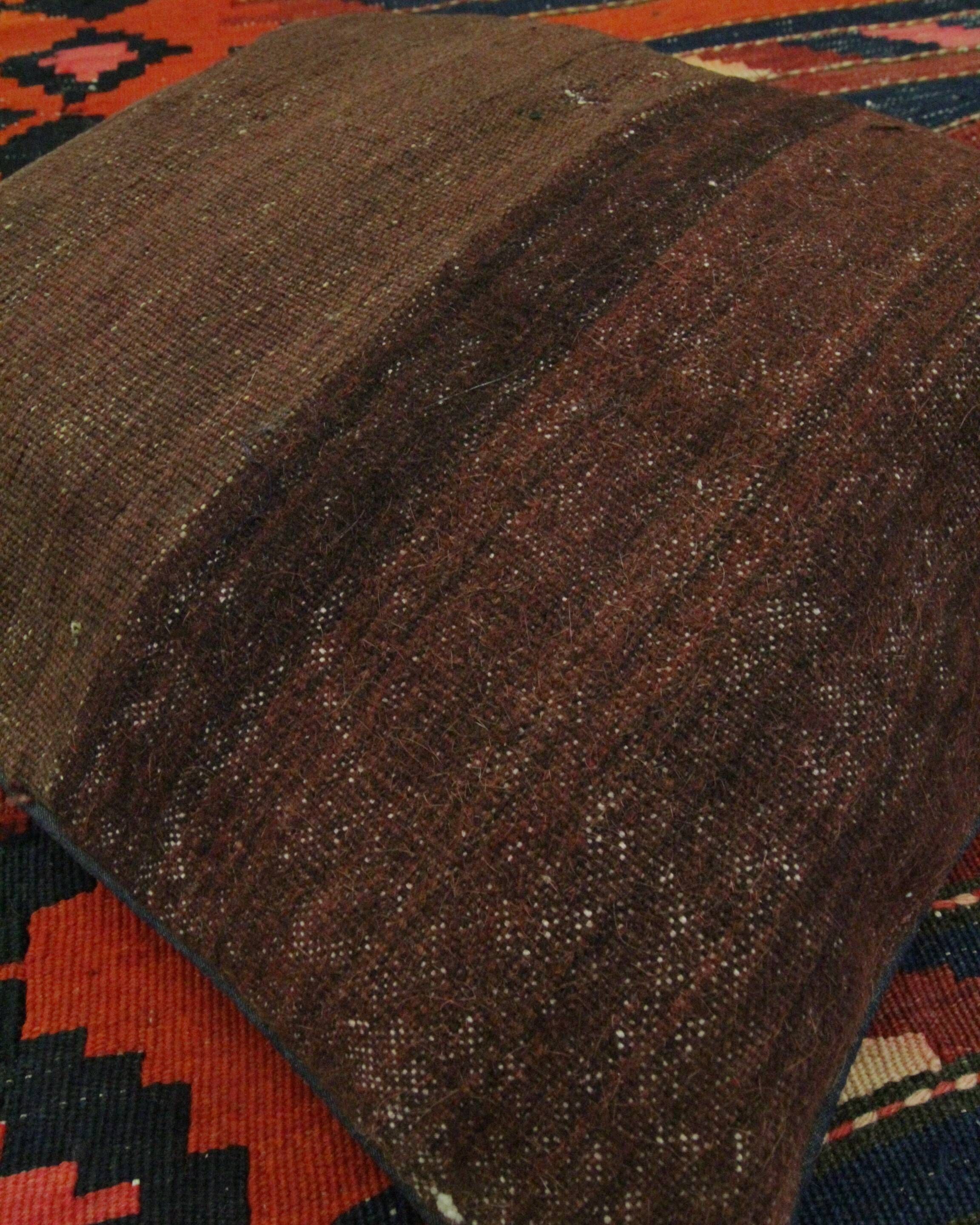 Handwoven Traditional Wool Brown Cushion Cover 45x45cm