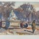 André Duculty (1912-1990) Watercolor on paper "The Tuileries Garden in Paris" Signed below