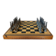 Leather and metal chess set