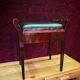 Vintage Single Seat Piano Stool - Refurbished. Soft Brown Leatherette