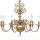 Important Dutch 8-light chandelier
