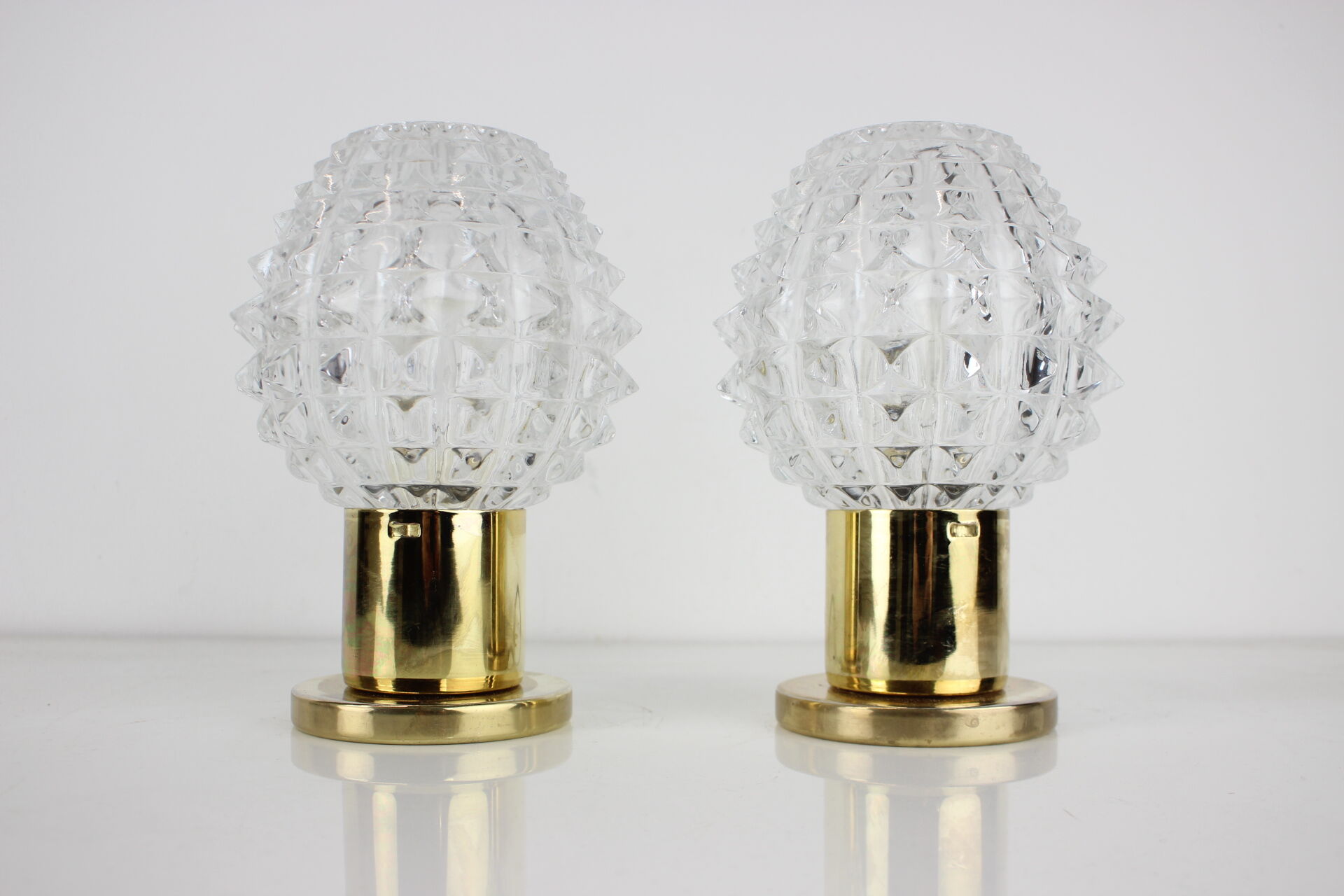 Pair of table or wall lamps, preciosa, kamenický šenov, 1960's