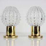 Pair of table or wall lamps, preciosa, kamenický šenov, 1960's