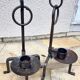 Vintage brutalist steel candle holder