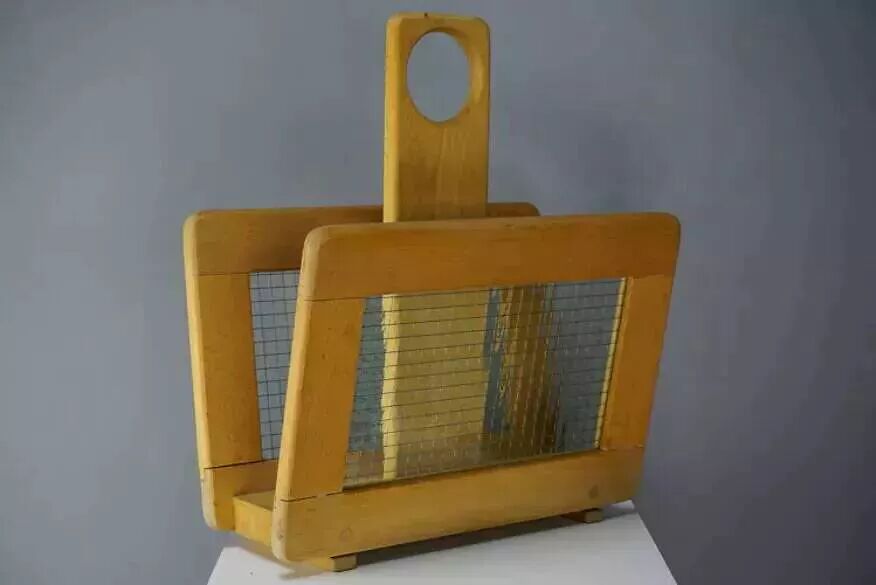 Wooden and glass magazine rack