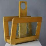 Wooden and glass magazine rack