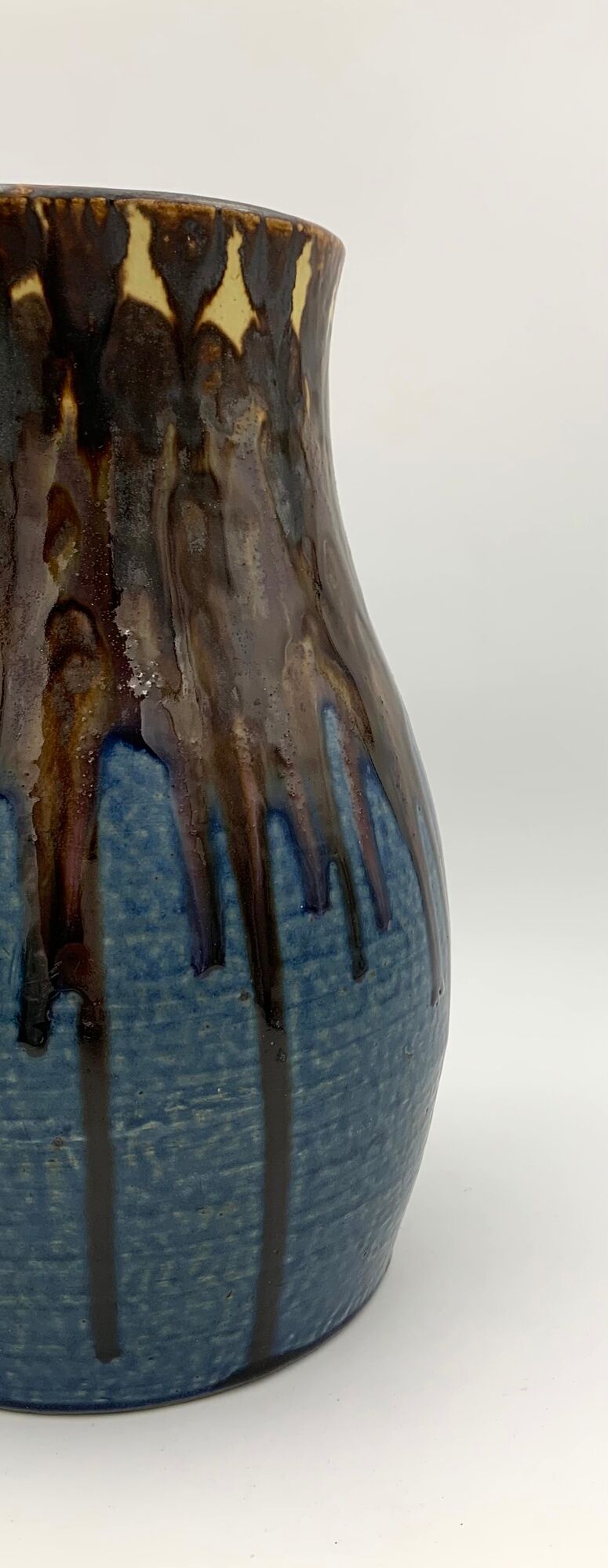 Old enamelled sandstone vase, by Joseph Talbot, Sandstone of La Borneé - 1930s