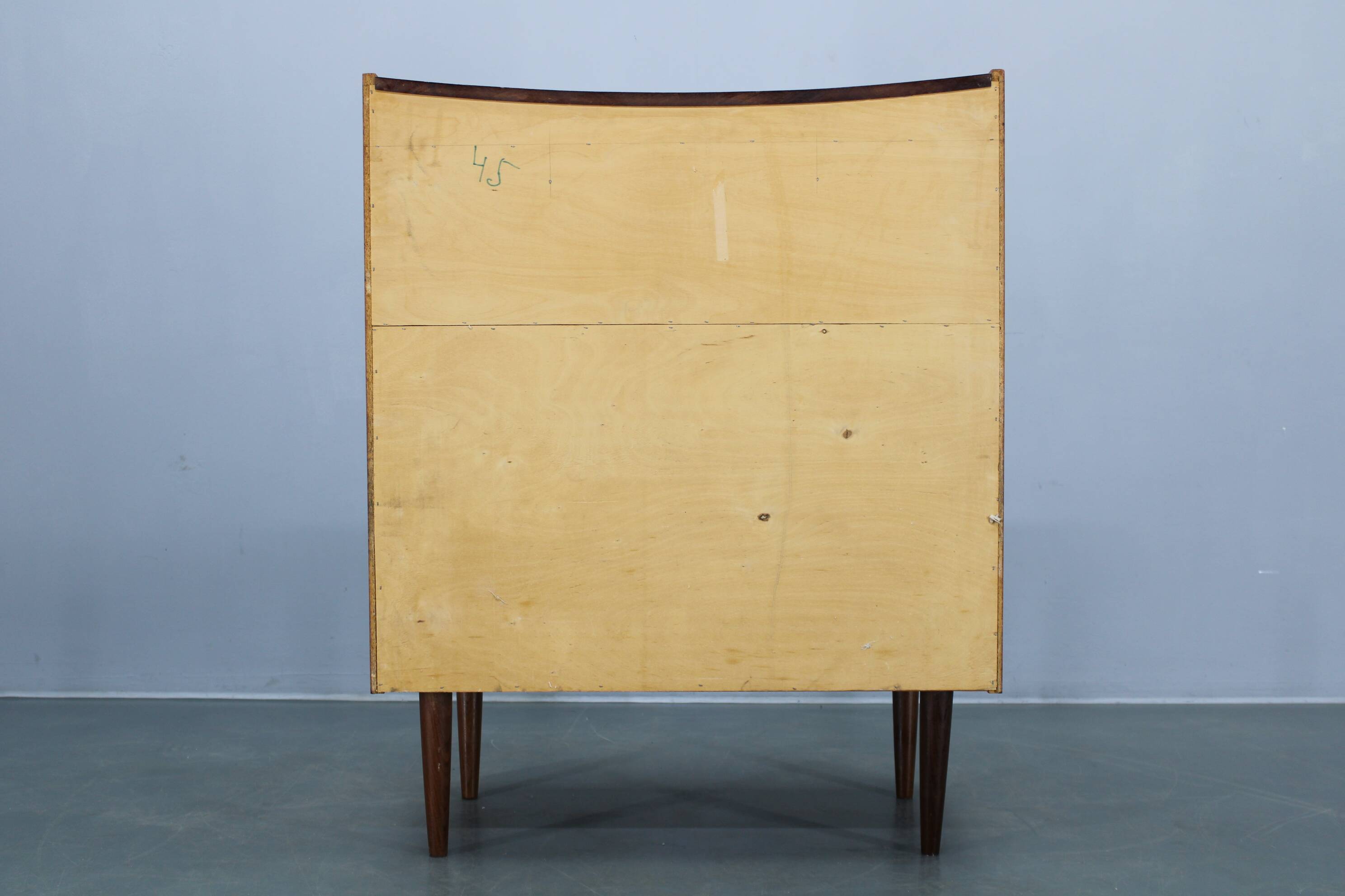 Meuble de salle de bain/bureau danois en teck restauré, avec miroir et bureau coulissant, années 1960