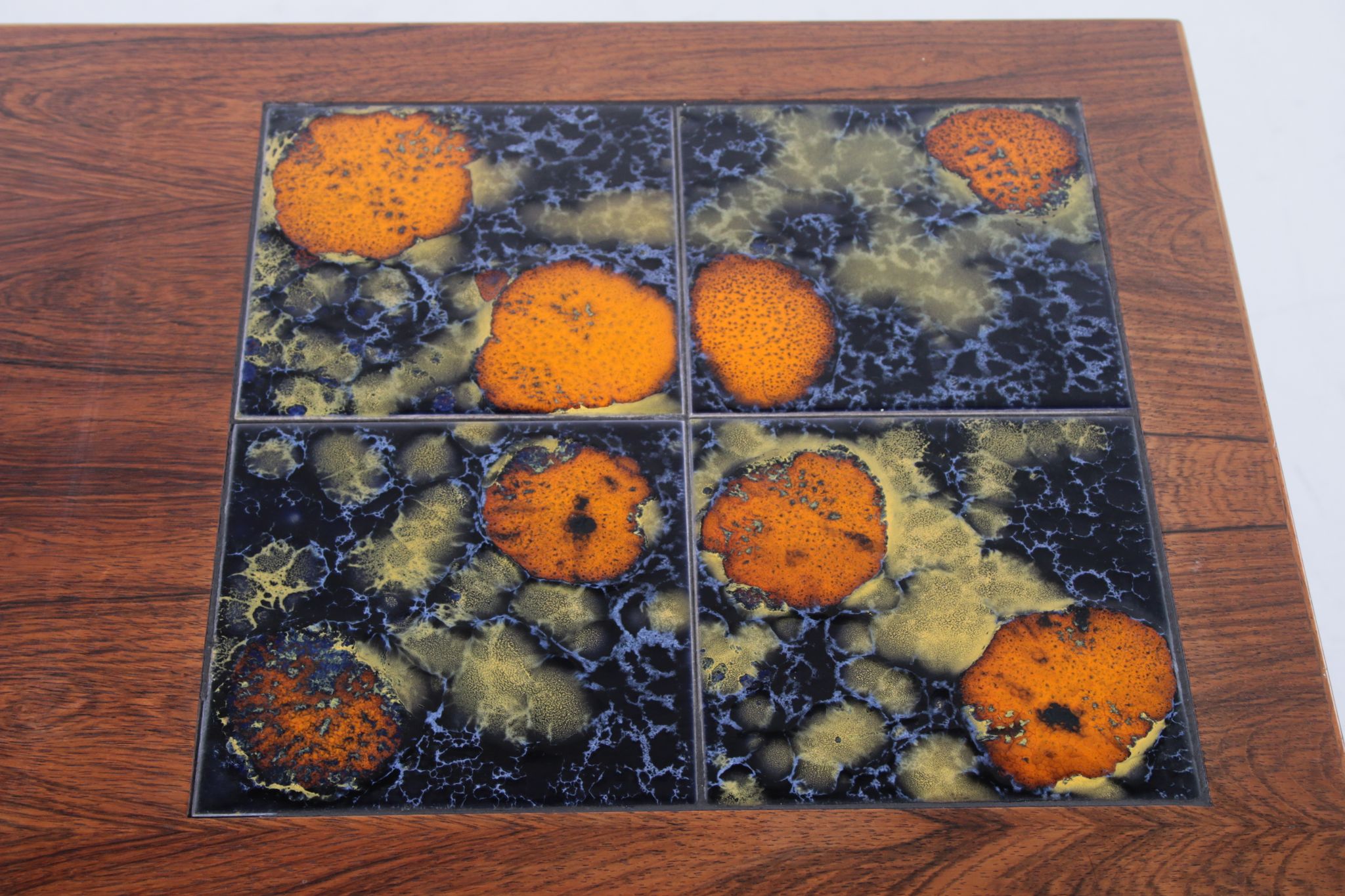 Rosewood Coffee table with ceramic tiles from the 60s