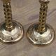 Pair of antique gilt brass candlesticks – Made in England – vintage style