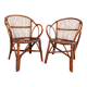 Paire de fauteuil corbeille en rotin