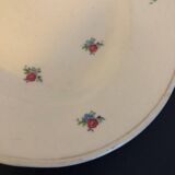 Vintage oval dish in Luneville earthenware with flower patterns