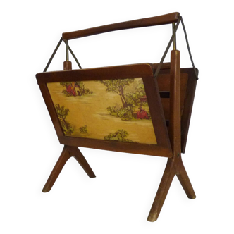 Italian magazine rack, 1950s. walnut