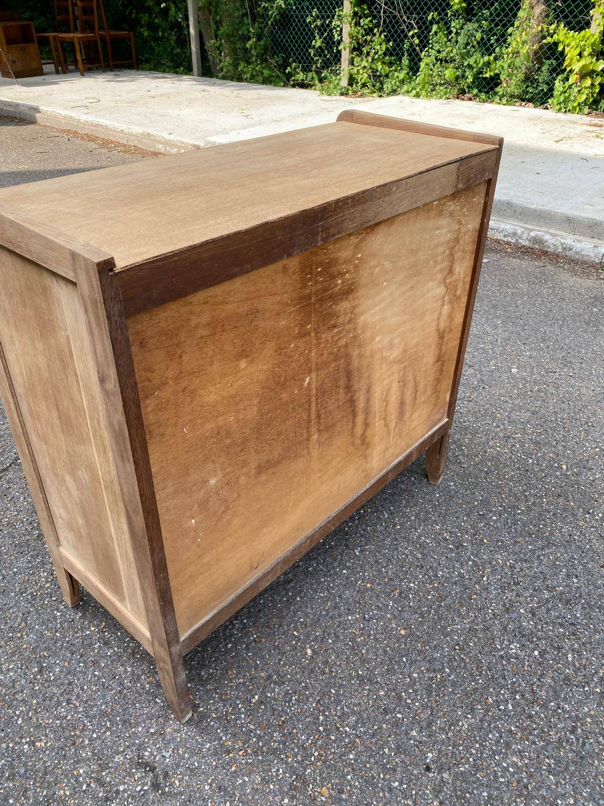 Commode scandinave 4 tiroirs rénovée en bois brut 1940